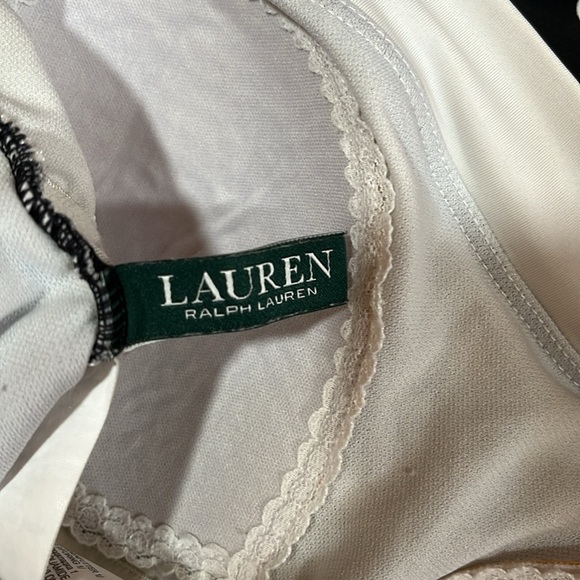 Lauren Ralph Lauren Black and White Polka Dot One Piece Swimsuit Size 10 - Picture 7 of 16